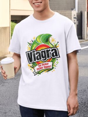 Viagra The Dicker Picker Upper Parody Premium Cotton T-Shirt | Soft Unisex Graphic Tee