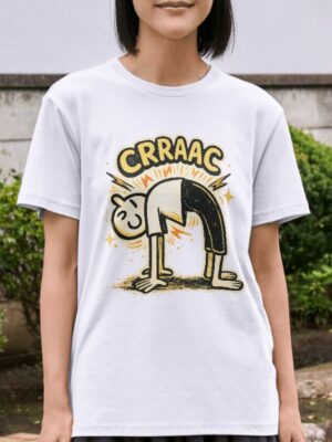 Crraag Spine Crack Cartoon Premium Cotton T-Shirt | Soft Unisex Graphic Tee