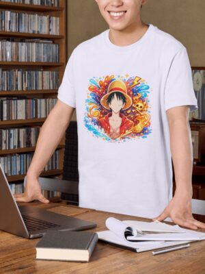 Luffy One Piece Unisex Graphic T-Shirt – Bold Anime Cotton Streetwear Tee