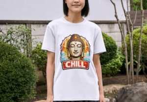 Chill Buddha – Zen & Tea Unisex T-Shirt (100% Cotton) – Premium Graphic Tee