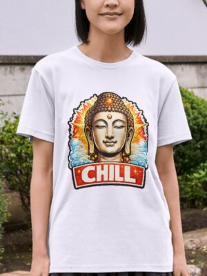 Chill Buddha – Zen & Tea Unisex T-Shirt (100% Cotton) – Premium Graphic Tee