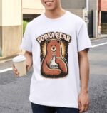 Vodka Bear Retro Party Premium Cotton T-Shirt | Soft Unisex Graphic Tee