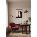 Minimalist Conceptual Wall Art Print – Human Figure Drinking Wine Bottle, Surreal Modern Illustration, Dark Statement Home Decor