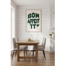 Bon Appétit Wall Art Print – Cute Food Typography Poster, Playful Kitchen Decor, Cozy Dining Room Illustration