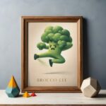 Brocco-Lee Wall Art Print – Playful Vegetable Character Illustration