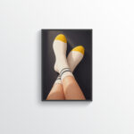 Yellow Socks Minimalist Wall Art Print – Modern Lifestyle Illustration, Cozy Aesthetic Decor