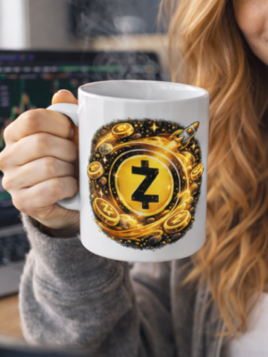 Zcash Rocket Mug – Privacy Coin Coffee Cup for Crypto Holders