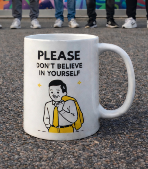 Please Don’t Believe In Yourself Mug – Anti Motivation Sarcasm Design