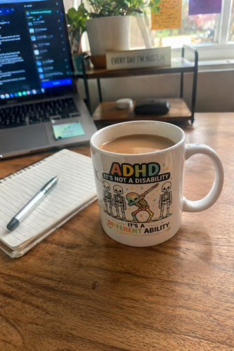ADHD Different Ability Mug – Neurodiversity Skeleton Design photo review