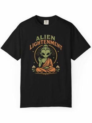 Alien Lightenment Meditation Retro Spiritual Sci-Fi Graphic Tee