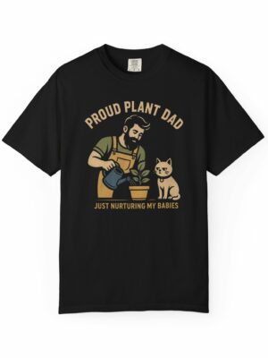 Proud Plant Dad Garden Cat Lover Graphic Tee