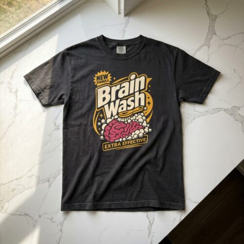 Brain Wash Smart Humor Sarcastic Gift Unisex Graphic Tee photo review