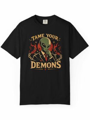 Tame Your Demons Alien Motivation Sci-Fi Graphic Tee