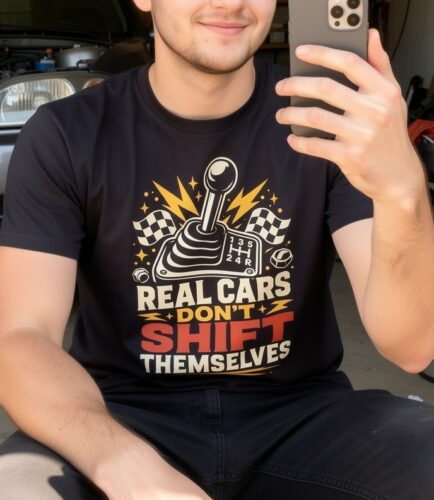 Manual Gear Car Enthusiast Sarcastic Humor Unisex Graphic Tee photo review