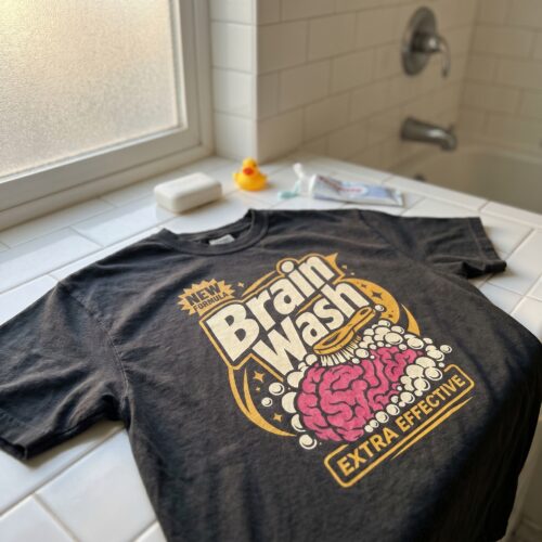 Brain Wash Smart Humor Sarcastic Gift Unisex Graphic Tee photo review