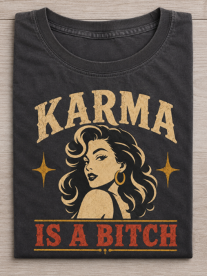 Karma Is A Bitch Retro Sass Graphic Tee