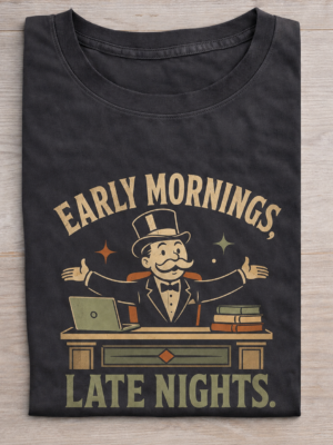 Early Mornings Late Nights Hustle Vintage Graphic Tee