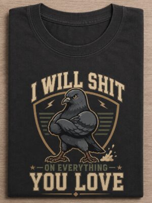 Petty Pigeon Rude Humor Revenge Bird Graphic Tee