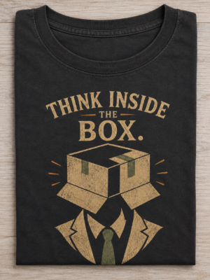 Think Inside The Box Office Humor Graphic Tee