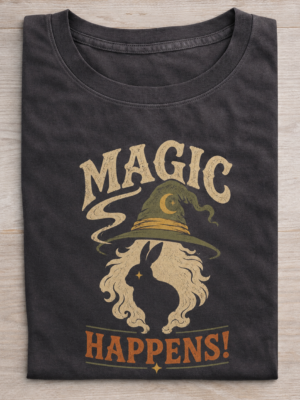 Magic Happens Rabbit Wizard Graphic Tee