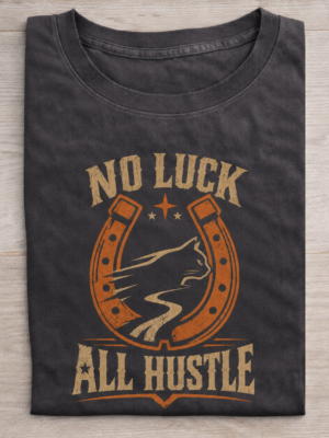 No Luck All Hustle Lucky Cat Graphic Tee