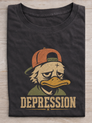 Depression Duck Sad Cartoon Vintage Graphic Tee