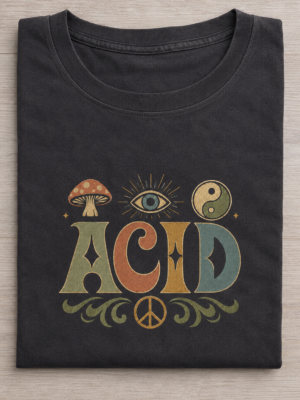 Retro Psychedelic Acid Lettering Graphic Tee