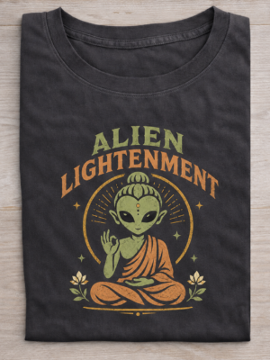 Alien Lightenment Meditation Retro Spiritual Graphic Tee