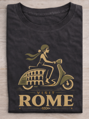 Visit Rome Scooter Travel Graphic Tee