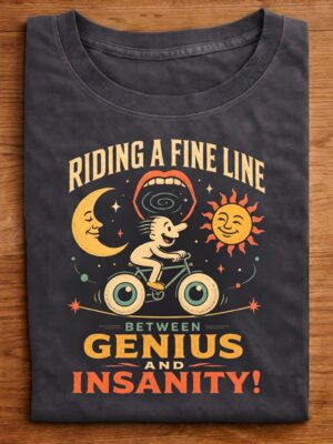 Genius And Insanity Funny Weird Graphic Tee