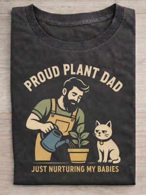 Proud Plant Dad Garden Humor Retro Graphic Tee