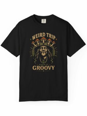 Weird Trip Groovy Mushroom Sci-Fi Graphic Tee