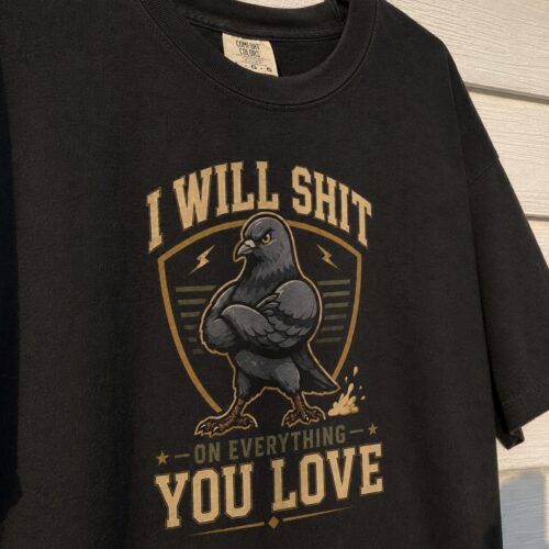 Petty Pigeon Rude Humor Revenge Bird Graphic Tee photo review